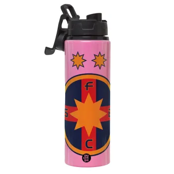 FC Steaua Bucuresti (FCSB), Metallic water bottle with safety lid, 850ml aluminum