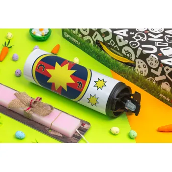 FC Steaua Bucuresti (FCSB), Πασχαλινή Λαμπάδα με Travel Tumbler θερμό με διπλό καπάκι (600ml, BPA free) & κερί αρωματικό πλακέ (30cm) (ΡΟΖ)
