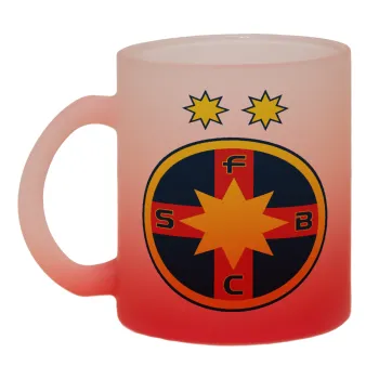 FC Steaua Bucuresti (FCSB), Κούπα γυάλινη δίχρωμη με βάση το κόκκινο ματ, 330ml