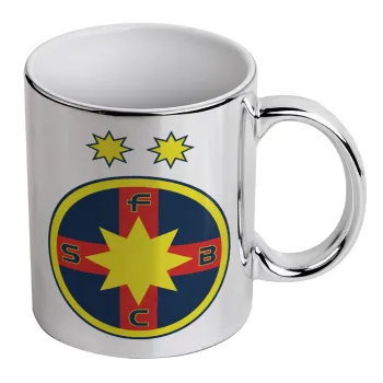 FC Steaua Bucuresti (FCSB), Κούπα κεραμική, ασημένια καθρέπτης, 330ml