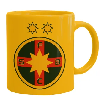 FC Steaua Bucuresti (FCSB), Ceramic coffee mug yellow, 330ml