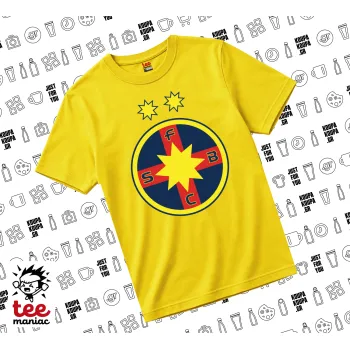 FC Steaua Bucuresti (FCSB), yellow childrens T-Shirt made of 100% cotton, for every day. Vegan & OEKO-TEX certified.