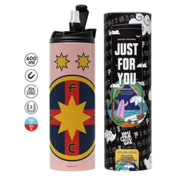 FC Steaua Bucuresti (FCSB), Tumbler stainless steel PINK 600ml