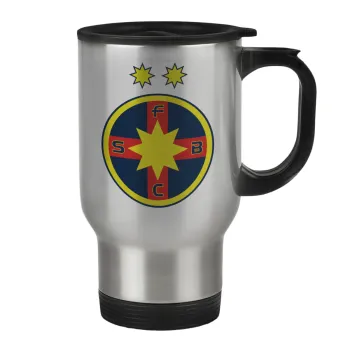FC Steaua Bucuresti (FCSB), Κούπα ταξιδιού ανοξείδωτη με καπάκι, διπλού τοιχώματος (θερμό) 450ml