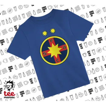 FC Steaua Bucuresti (FCSB), Παιδικό T-Shirt ΜΠΛΕ από 100% βαμβάκι, για κάθε μέρα. Vegan & OEKO-TEX πιστοποιημένο.