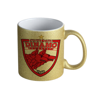 FC Dinamo Bucuresti, Κούπα Χρυσή Glitter που γυαλίζει, κεραμική, 330ml