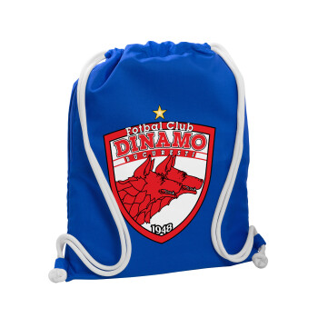 FC Dinamo Bucuresti, Τσάντα πλάτης πουγκί GYMBAG Μπλε, με τσέπη (40x48cm) & χονδρά κορδόνια