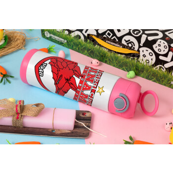 FC Dinamo Bucuresti, Πασχαλινή Λαμπάδα με Παιδικό παγούρι θερμό, ανοξείδωτο, με καλαμάκι ασφαλείας, ΡΟΖ (500ml)