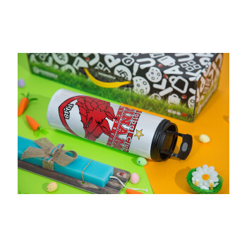 FC Dinamo Bucuresti, Easter candle,Travel Tumbler 2 Lids, with metal straw & cleaning brush & aromatic flat candle (30cm) (BLUE)