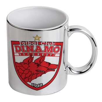 FC Dinamo Bucuresti, Mug ceramic, silver mirror, 330ml