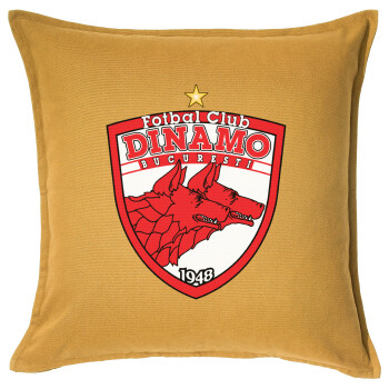 FC Dinamo Bucuresti, Μαξιλάρι καναπέ Κίτρινο 100% βαμβάκι, περιέχεται το γέμισμα (50x50cm)