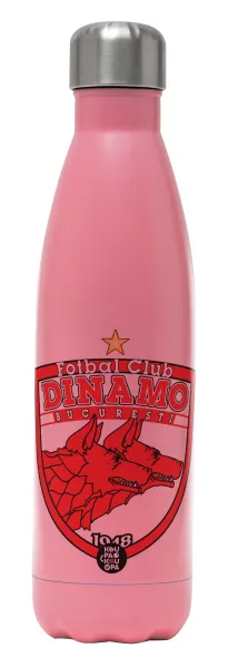 FC Dinamo Bucuresti — Metal mug thermos Pink Mat (Stainless steel), double wall, 500ml