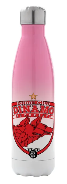 FC Dinamo Bucuresti — Μεταλλικό παγούρι θερμός Ροζ/Λευκό (Stainless steel), διπλού τοιχώματος, 500ml