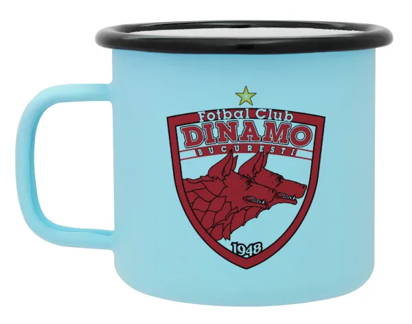 FC Dinamo Bucuresti — Κούπα Μεταλλική εμαγιέ ΜΑΤ σιέλ 360ml