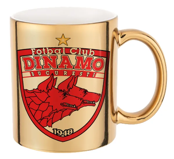 FC Dinamo Bucuresti — Mug ceramic, gold mirror, 330ml