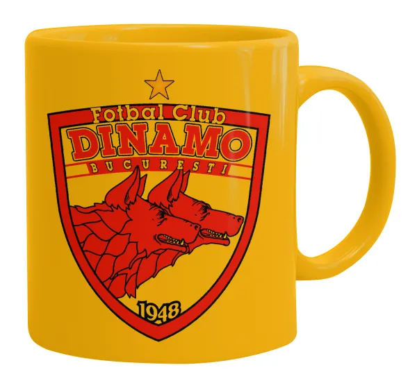 FC Dinamo Bucuresti — Κούπα, κεραμική κίτρινη, 330ml