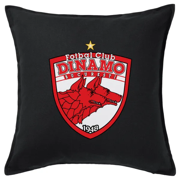 FC Dinamo Bucuresti — Μαξιλάρι καναπέ Μαύρο 100% βαμβάκι, περιέχεται το γέμισμα (50x50cm)