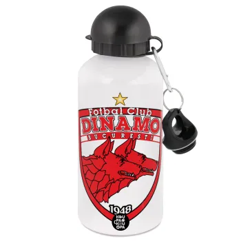 FC Dinamo Bucuresti, Metal water bottle, White, aluminum 500ml