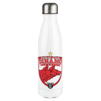FC Dinamo Bucuresti, Metal mug thermos White (Stainless steel), double wall, 500ml