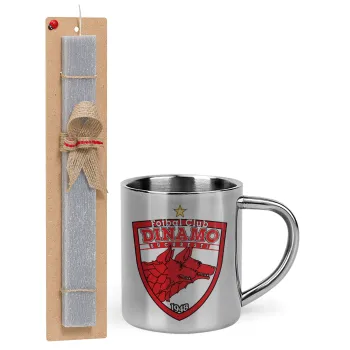 FC Dinamo Bucuresti, Easter Set, metallic thermal cup (300ml) & Easter aromatic flat candle (30cm) (GRAY)