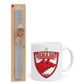FC Dinamo Bucuresti, Easter Set, Ceramic Cup (330ml) & Easter aromatic flat candle (30cm) (GRAY)