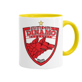 FC Dinamo Bucuresti, Κούπα χρωματιστή κίτρινη, κεραμική, 330ml