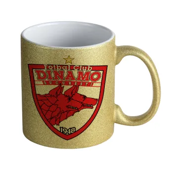 FC Dinamo Bucuresti, Κούπα Χρυσή Glitter που γυαλίζει, κεραμική, 330ml