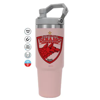 FC Dinamo Bucuresti, Pink color, 890ml (30oz) stainless Steel Tumbler with Handle