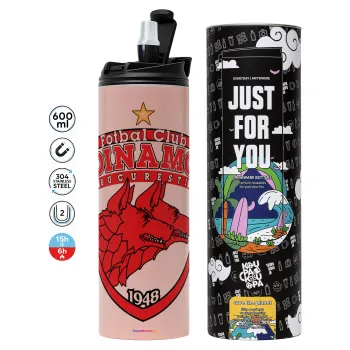 FC Dinamo Bucuresti, Tumbler stainless steel PINK 600ml
