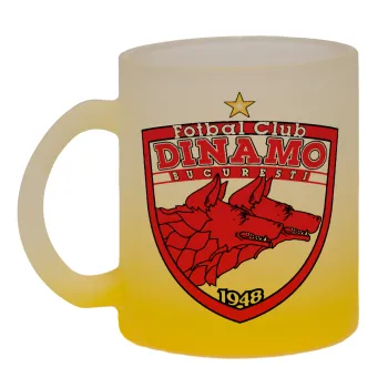 FC Dinamo Bucuresti, Κούπα γυάλινη δίχρωμη με βάση το κίτρινο ματ, 330ml
