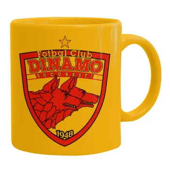 FC Dinamo Bucuresti, Ceramic coffee mug yellow, 330ml