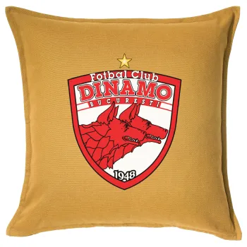 FC Dinamo Bucuresti, Μαξιλάρι καναπέ Κίτρινο 100% βαμβάκι, περιέχεται το γέμισμα (50x50cm)