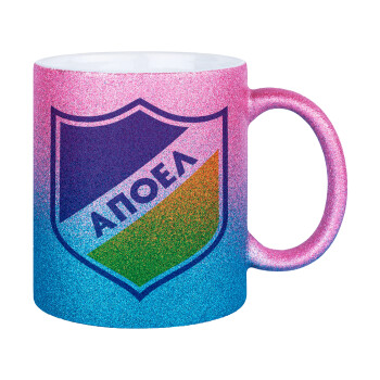 FC ΑΠΟΕΛ Λευκωσίας, Κούπα Χρυσή/Μπλε Glitter, κεραμική, 330ml