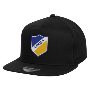 FC ΑΠΟΕΛ Λευκωσίας, Καπέλο παιδικό Flat Snapback, Μαύρο (100% ΒΑΜΒΑΚΕΡΟ, ΠΑΙΔΙΚΟ, UNISEX, ONE SIZE)