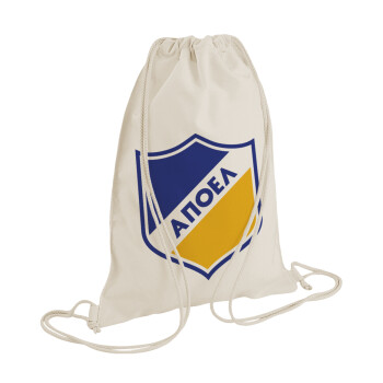 FC ΑΠΟΕΛ Λευκωσίας, Τσάντα πλάτης πουγκί GYMBAG natural (28x40cm)