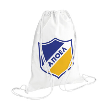 FC ΑΠΟΕΛ Λευκωσίας, Τσάντα πλάτης πουγκί GYMBAG λευκή (28x40cm)