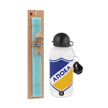 FC ΑΠΟΕΛ Λευκωσίας, Πασχαλινή Λαμπάδα με παγούρι μεταλλικό αλουμινίου (500ml) & λαμπάδα αρωματική πλακέ (30cm) (ΤΙΡΚΟΥΑΖ)