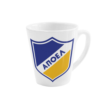 FC ΑΠΟΕΛ Λευκωσίας, Κούπα κωνική Latte Λευκή, κεραμική, 300ml