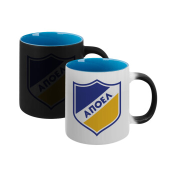 FC ΑΠΟΕΛ Λευκωσίας, Κούπα Μαγική εσωτερικό μπλε, κεραμική 330ml που αλλάζει χρώμα με το ζεστό ρόφημα