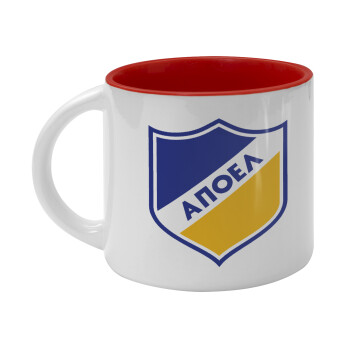 FC ΑΠΟΕΛ Λευκωσίας, Κούπα κεραμική 400ml Λευκή/Κόκκινη