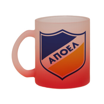 FC ΑΠΟΕΛ Λευκωσίας, Κούπα γυάλινη δίχρωμη με βάση το κόκκινο ματ, 330ml