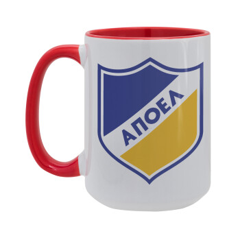FC ΑΠΟΕΛ Λευκωσίας, Κούπα Mega 15oz, κεραμική Κόκκινη, 450ml