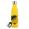 Yellow Stainless Steel Metallic Thermos, double-walled, 500ml