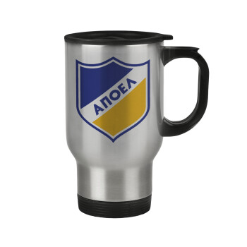FC ΑΠΟΕΛ Λευκωσίας, Κούπα ταξιδιού ανοξείδωτη με καπάκι, διπλού τοιχώματος (θερμό) 450ml