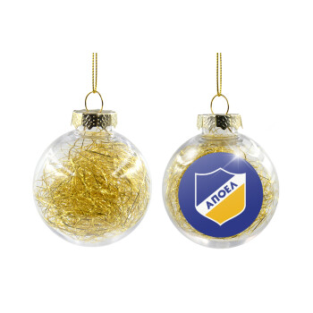 FC ΑΠΟΕΛ Λευκωσίας, Στολίδι Χριστουγεννιάτικη μπάλα δένδρου διάφανη με χρυσό γέμισμα 8cm