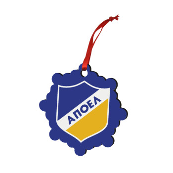 FC ΑΠΟΕΛ Λευκωσίας, Στολίδι Χριστουγεννιάτικο στολίδι snowflake ξύλινο 7.5cm