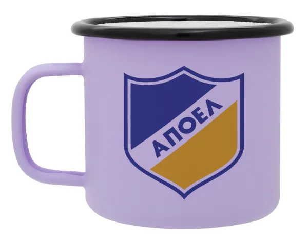 FC ΑΠΟΕΛ Λευκωσίας — Metal enamel mug, matte light pastel purple, 360ml