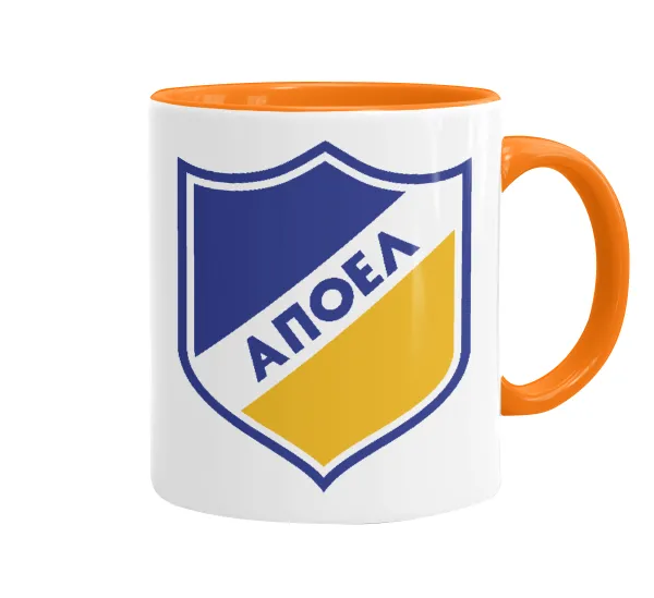 FC ΑΠΟΕΛ Λευκωσίας — Κούπα χρωματιστή πορτοκαλί, κεραμική, 330ml