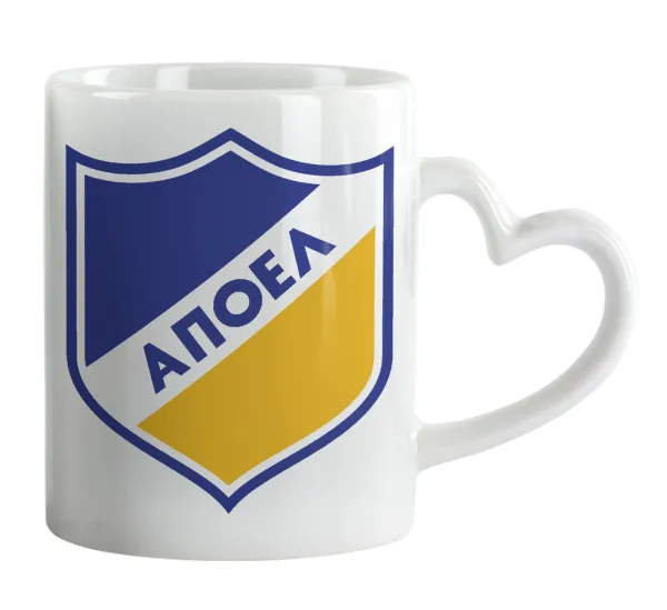 FC ΑΠΟΕΛ Λευκωσίας — Mug heart handle, ceramic, 330ml