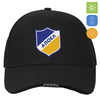FC ΑΠΟΕΛ Λευκωσίας, Καπέλο Εργασίας & Δραστηριοτήτων με LED Φως - Ιδανικό για Νύχτα & Χαμηλό Φωτισμό (100% ΒΑΜΒΑΚΕΡΟ, ΕΝΗΛΙΚΩΝ, UNISEX)